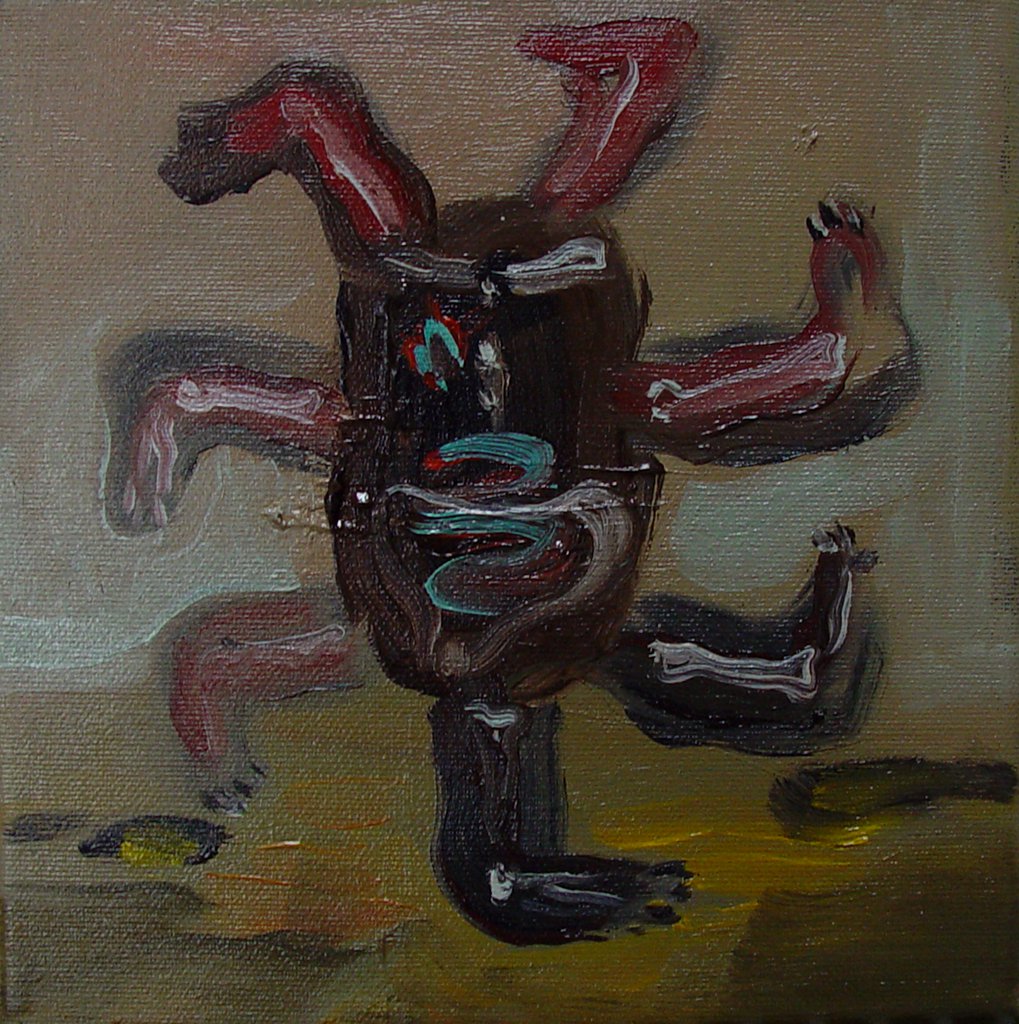 Biegacz, olej na płótnie, 20cm x 20cm, 2012