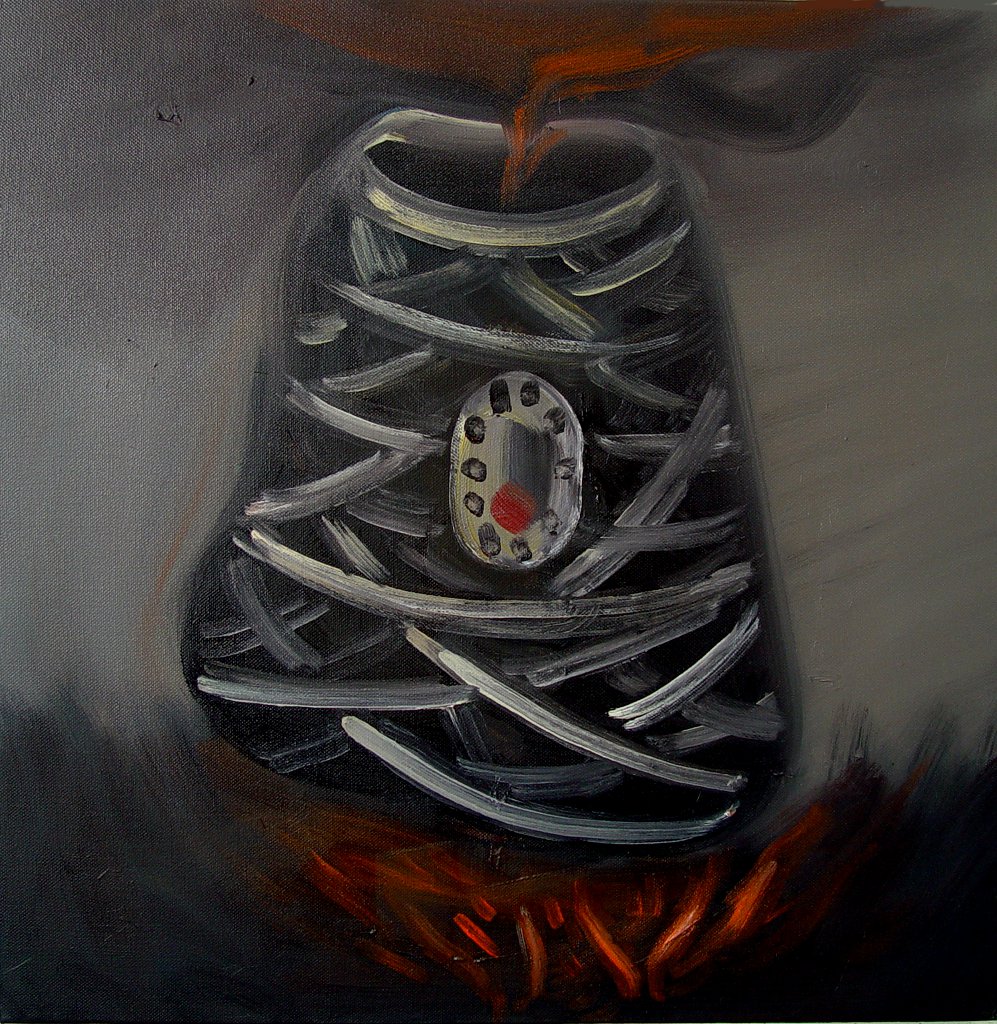 Ognisko, olej na płótnie, 50cm x 50cm, 2012