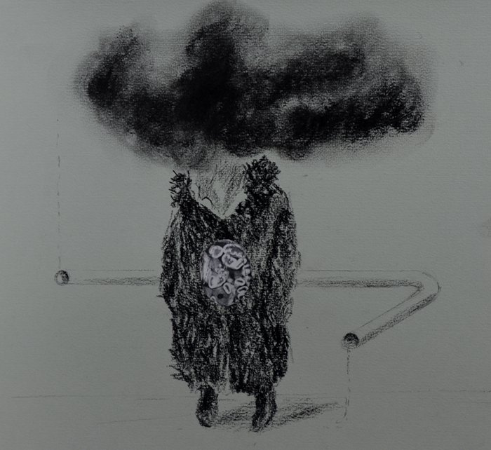 Lonely 3, charcoal on paper, 23cm x 25cm, 2014