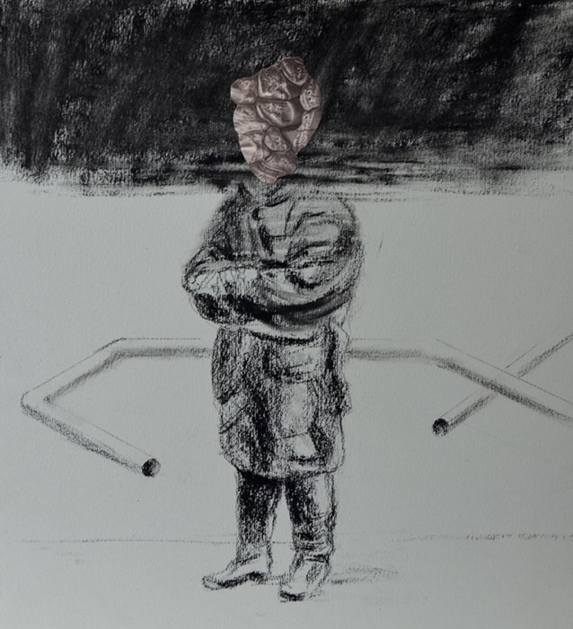 Lonely 4, charcoal on paper, 25cm x 23cm, 2014