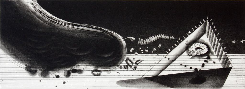 Deconstruction I, etching, aquatint, 18cm x 50cm, 2010