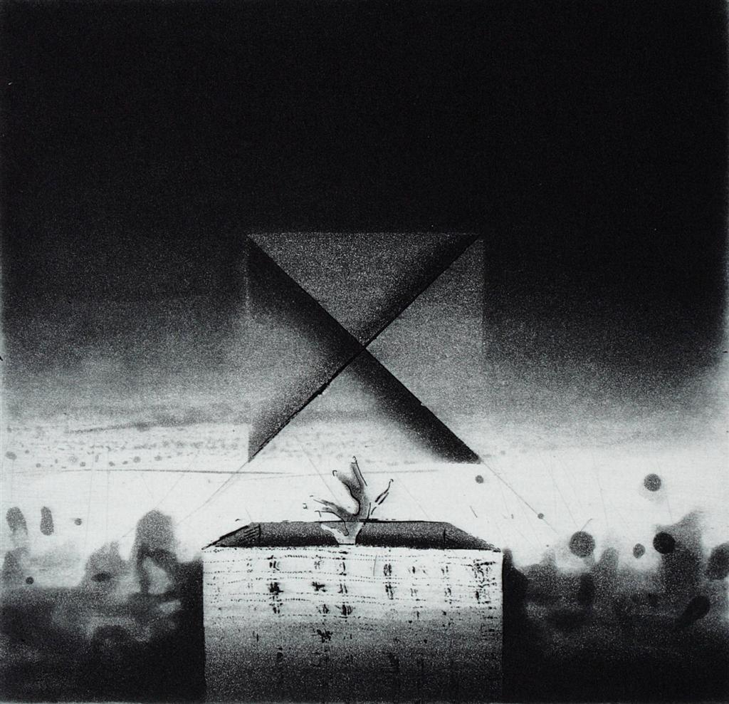 Genesis, etching, aquatint, 16cm x 17cm, 2008