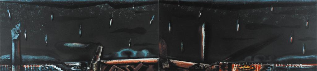 Rain, etching, aquatint, 30cm x 132cm, 2007