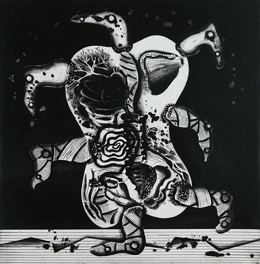 Walker, etching, aquatint, 50cm x 50cm, 2010